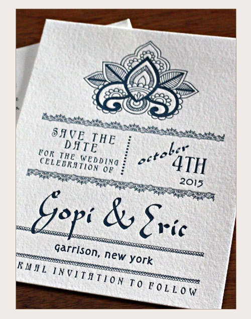 Indian wedding save the date card